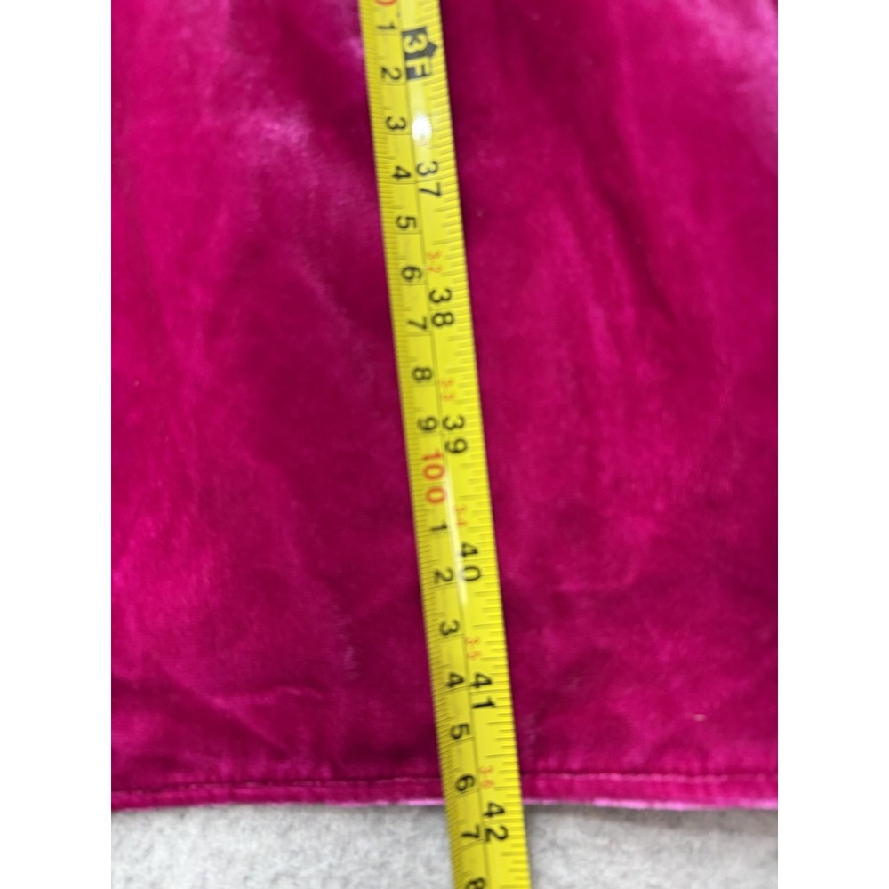 Boden Velvet Dress Womens Medium Pink Scoop Neck Long Sleeve Shift Midi Ruffle - Picture 15 of 16